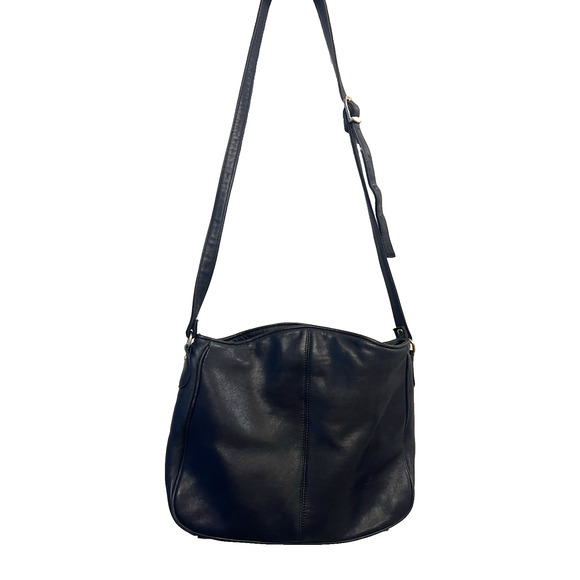 Etienne Aigner Crossbody Shoulder Handbag Purse Soft Leather Navy Blue Classic - Picture 3 of 8